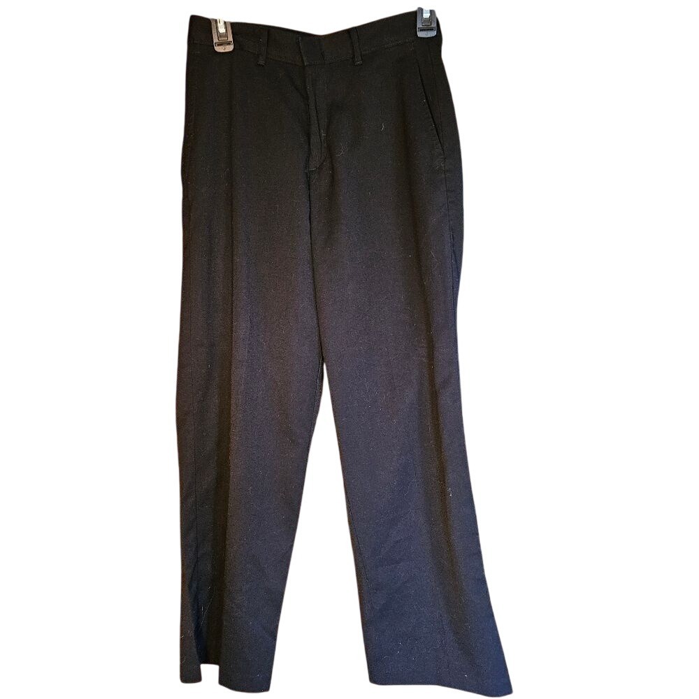 Van Heusen Black Dress Slacks Boys 16R Flat Front Stretch School‎ Uniform Pants